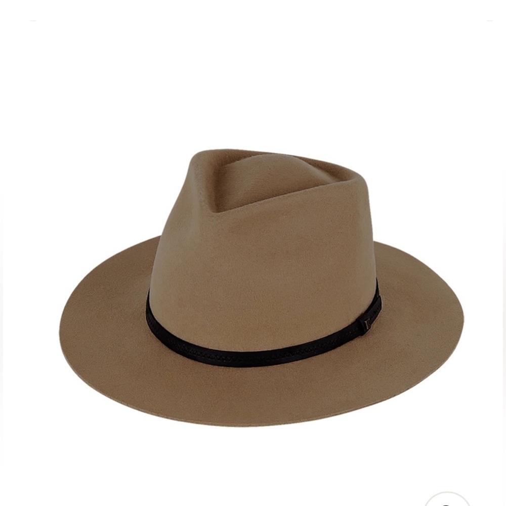 New Kooringal 100% Australian wool Fedora Goodwin med hat dark beige UPF 50+